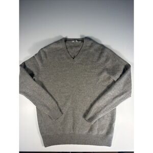 UNIQLO Men's XL Gray Wool Blend V-Neck Sweater 70% Wool 30% Nylon